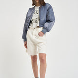 Bomber donna cropped in nylon grigio 12156 DARKGREY ANINE BING 