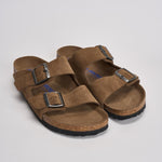 Sandalo uomo Arizona in suede marrone 1030865U DARK TEE BIRKENSTOCK 