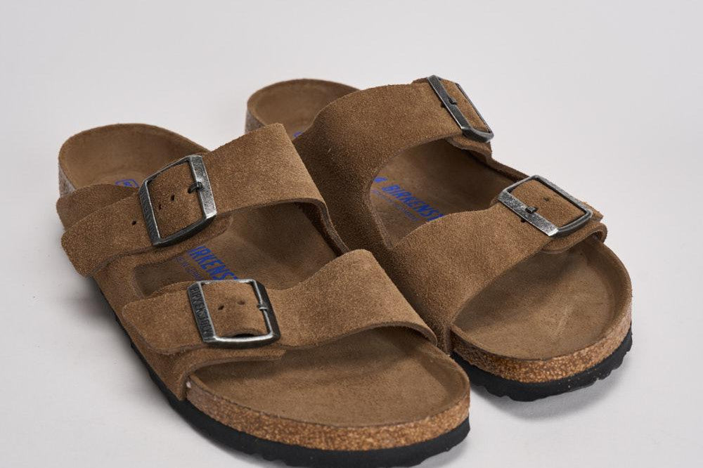 Sandalo uomo Arizona in suede marrone 1030865U DARK TEE BIRKENSTOCK 