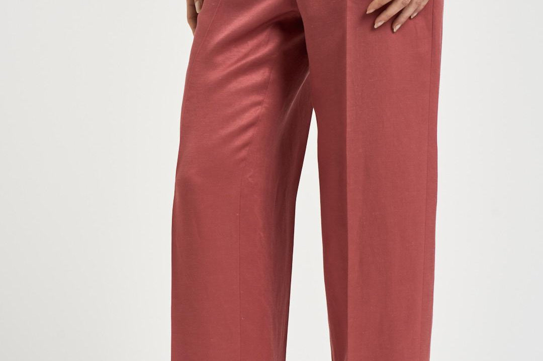 Pantaloni donna dritto rosso mattone A04210D 01926124 PESERICO 