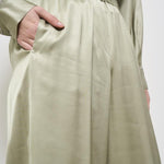 Pantaloni donna in raso salvia P04052 6638035 PESERICO 