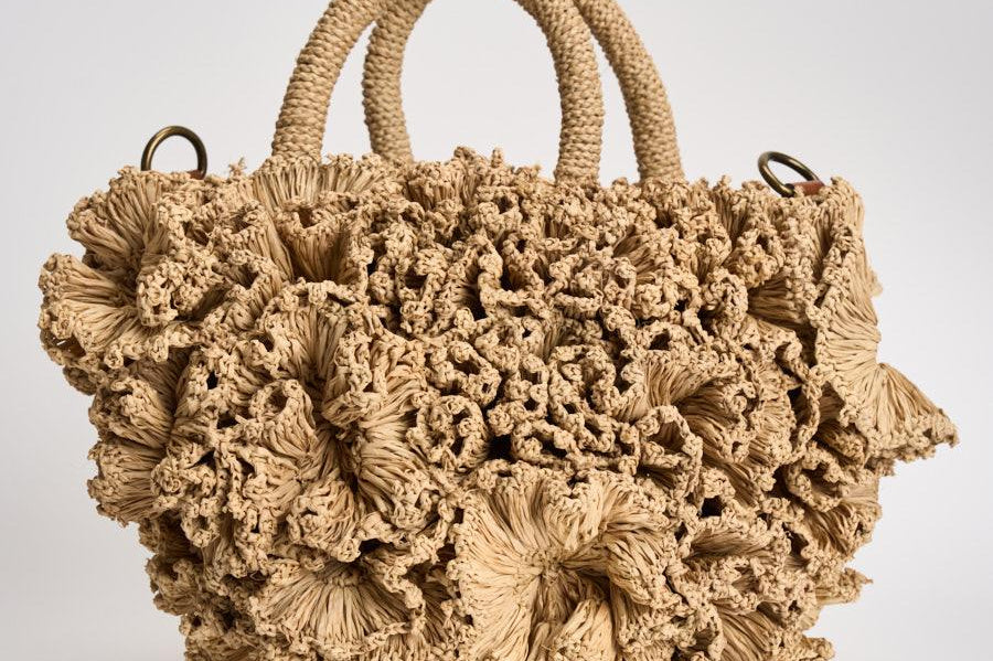 Borsa donna Coral in rafia beige CORAL TEA IBELIV 