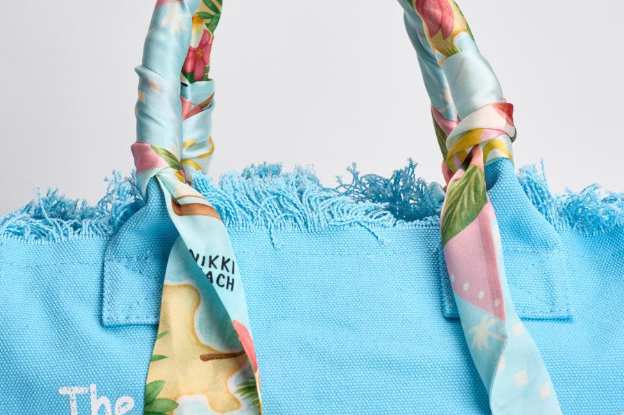 Borsa donna Colette azzurra con foulard VANITYFOULARD 09250L MC2 SAINT BARTH 