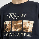 T-shirt uomo manica lunga con stampa nera TT14012 6009BLACK RHUDE 