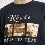 T-shirt uomo manica lunga con stampa nera TT14012 6009BLACK RHUDE 