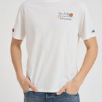 T-shirt uomo girocollo panna con ricamo ARNOTTWM SOL10EMB MC2 SAINT BARTH 