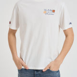 T-shirt uomo girocollo panna con ricamo ARNOTTWM SOL10EMB MC2 SAINT BARTH 