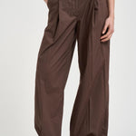 Pantalone donna gamba larga marrone AXEL T0215BROWN THE LATEST 