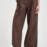 Pantalone donna gamba larga marrone AXEL T0215BROWN THE LATEST 