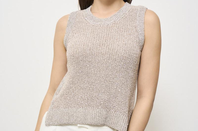 Gilet donna in maglia grigio con glitter MG000167D 2600 HERNO 