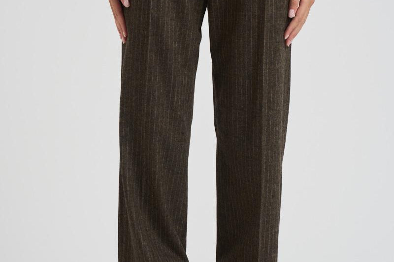 Pantalone donna Lisetta gessato marrone PA0569FA C3F01I50DZ ISABEL MARANT 