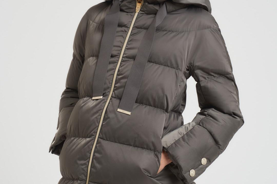 Piumino donna lungo antracite PI1304D 9480 HERNO 