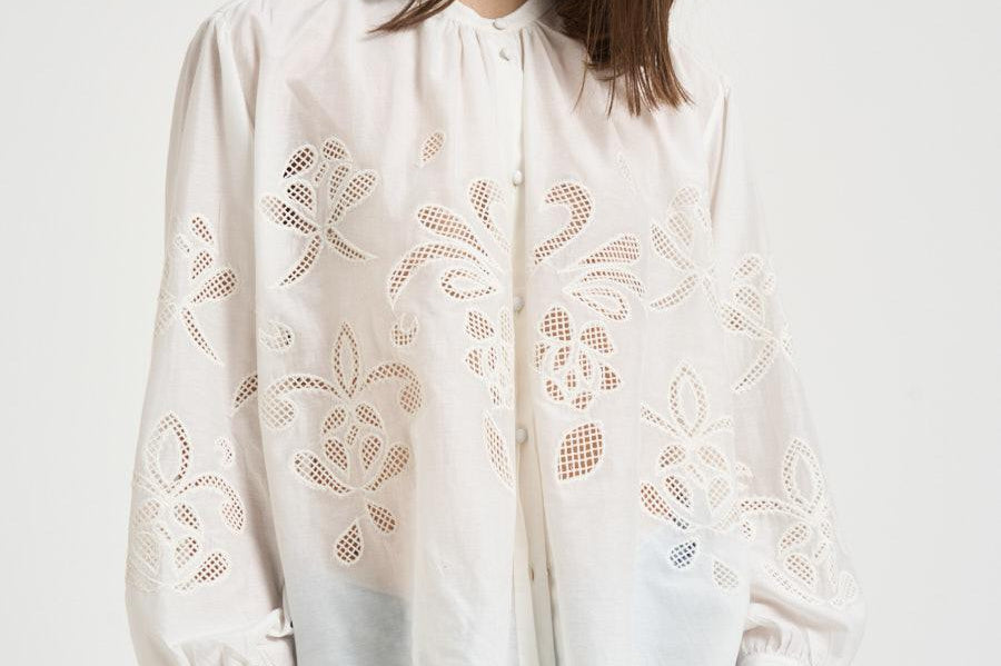 Camicia donna Lunamaris bohemienne bianca 14599 avorio0038 FORTE FORTE 