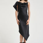Abito donna midi asimmetrico nero THIANA BLA0126S IRO 