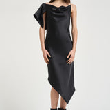 Abito donna midi asimmetrico nero THIANA BLA0126S IRO 