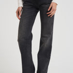 Jeans donna gamba dritta in denim nero STAR BLACKWASH HAIKURE 