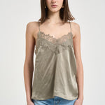 Top donna satinato verde oliva NEWIN OLIVEGREEN IRO 