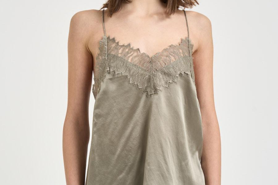 Top donna satinato verde oliva NEWIN OLIVEGREEN IRO 