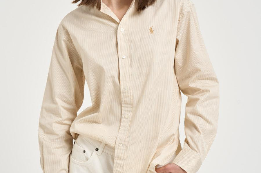Camicia donna a righe giallo pastello 211910743 505 RALPH LAUREN 
