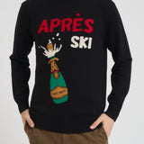 Maglione uomo girocollo nero Après ski rosso HERON APRBOTT00 MC2 SAINT BARTH 