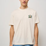 T-shirt uomo girocollo ecru con logo TH0027 XFJ LACOSTE 