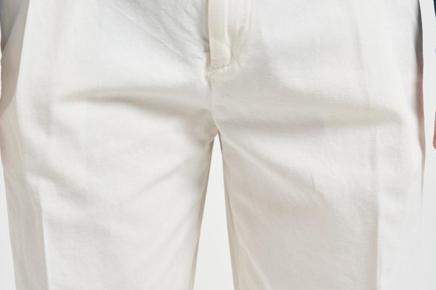 Pantalone uomo con pinces bianco MANHA 3005125120 BRIGLIA 