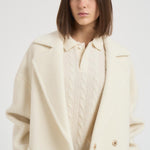 Cappotto donna midi in lana panna NAUSICA FENICE100 ACCADEMIE TESSILI 