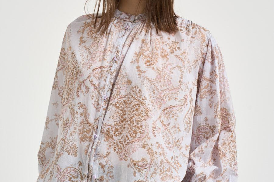 Camicia donna con stampa floreale rosa 14626 2076 FORTE FORTE 