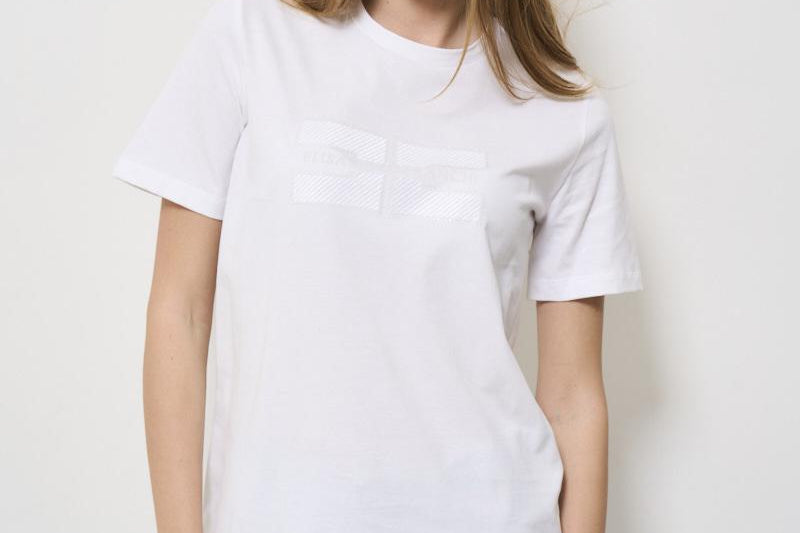 T-shirt donna girocollo bianca MA002 270 ELISABETTA FRANCHI 