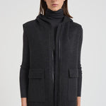 Capospalla a gilet con cappuccio in lana donna D410577 LEAK020ANTRACITE P.a.r.o.s.h. 
