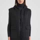 Capospalla a gilet con cappuccio in lana donna D410577 LEAK020ANTRACITE P.a.r.o.s.h. 