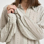 Camicia donna con strass grigia 106238A31F CAITLINI18 PINKO 