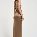 Abito donna drappeggiato tortora ABR24 229 ELISABETTA FRANCHI 