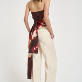 Top donna stampa a fantasia marrone L6SL64 FLW LIVIANA CONTI 