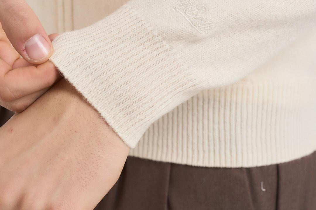 Felpa in maglia con cappuccio bianca LAMBSWL 10 MC2 SAINT BARTH 