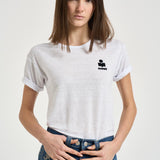 T-shirt donna Koldia girocollo in lino bianca TS0315FA A1N09E20WH MARANT ETOILE 