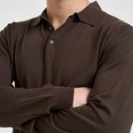 Polo uomo manica lunga marrone 300403 170 KANGRA 