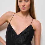 Abito donna lungo nero SORLANE BLACKLUREX IRO 
