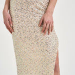 Gonna donna full paillettes cipria 609GO UNICA ACTUALEE 