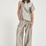 Camicia donna in organza semilucida grigia E06023 970 PESERICO 
