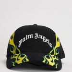 Cappello uomo nero con fiamma verde BL00CO Z0993V2 PALM ANGELS 