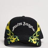 Cappello uomo nero con fiamma verde BL00CO Z0993V2 PALM ANGELS 