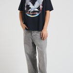 T-shirt uomo girocollo grigia con stampa TT13012 VINTAGEBLACK0027 RHUDE 