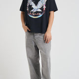 T-shirt uomo girocollo grigia con stampa TT13012 VINTAGEBLACK0027 RHUDE 