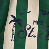 Borsa tote donna in cotone a righe verde STRIPESPOP 51 MC2 SAINT BARTH 