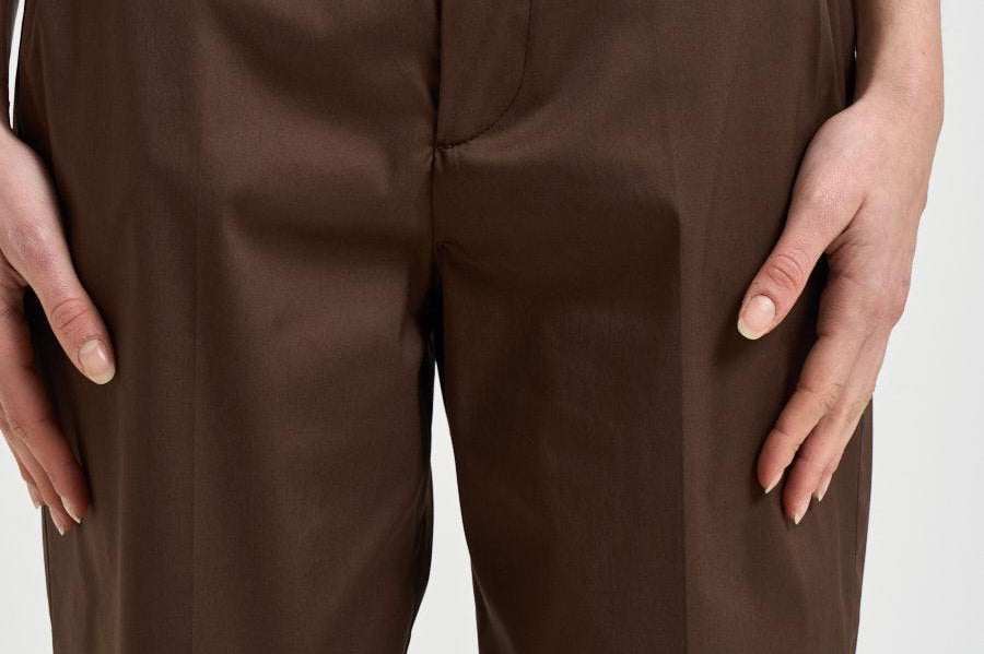 Pantalone donna dritto marrone SERENA CROP UB1465XBROWN BERWICH 