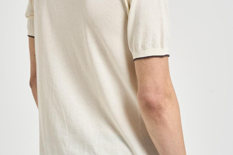 Polo uomo in maglia crema SLOANCONTRAST 10L MC2 SAINT BARTH 