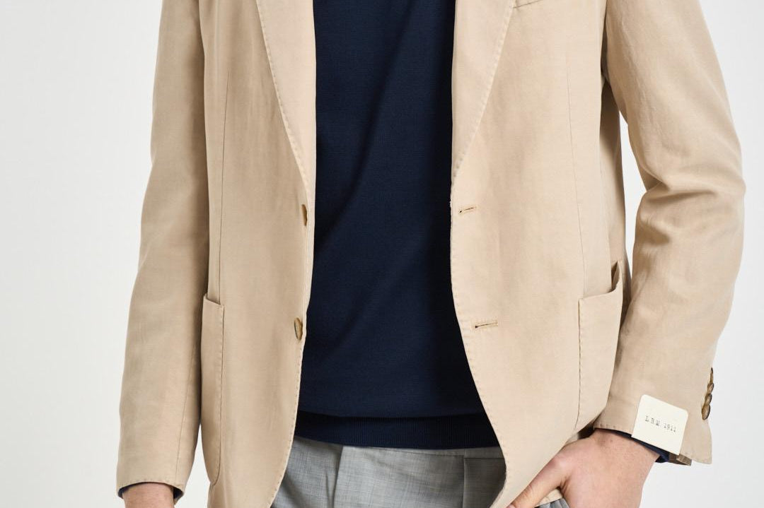 Giacca uomo monopetto beige 2837 651661 L.B.M. 