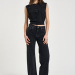 Top donna con lacci nero<BR/> FELICINE BLA0126S IRO 