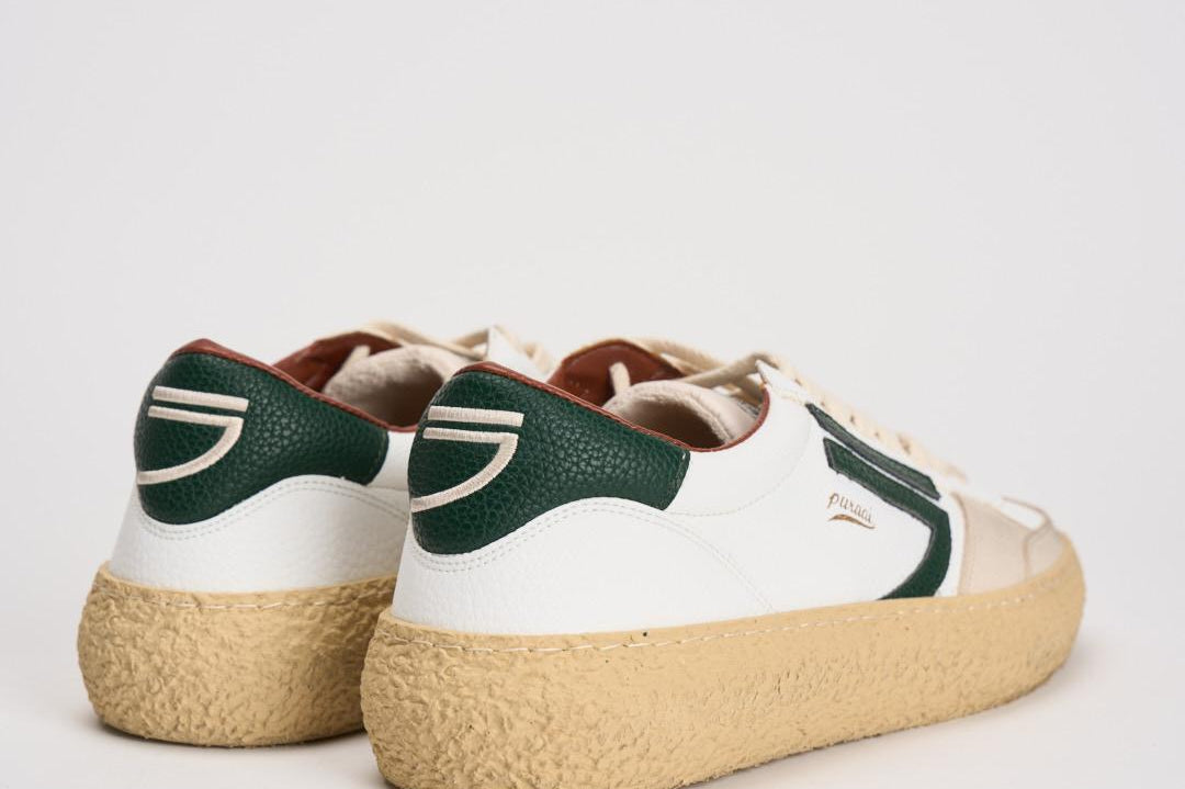 Sneakers donna Vintage Vegan Leather bianche e verdi PU101V020 VISCHIO PURAAI 